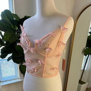 Butterfly corset crop top.